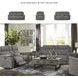 Next-Gen DuraPella Slate Performance Fabric Power Reclining Loveseat With Console