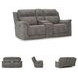 Next-Gen DuraPella Slate Performance Fabric Power Reclining Loveseat With Console
