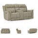 Next-Gen DuraPella Sand Performance Fabric Power Reclining Loveseat With Console