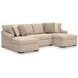 LadyMae Twill 3 Piece Sectional with LAF Chaise