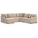 LadyMae Twill 5 Piece Sectional with LAF Chaise