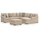LadyMae Twill 5 Piece Sectional with RAF Chaise