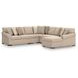 LadyMae Twill 5 Piece Sectional with RAF Chaise
