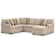 LadyMae Twill 4 Piece Sectional with RAF Chaise
