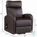 Ricardo Brown Synthetic Leather Power Recliner with Lift