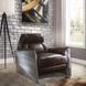 Brancaster Espresso Leather Upholstered Accent Chair with Nailhead Trim