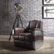 Brancaster Retro Brown Leather Upholstered Accent Chair with Nailhead Trim