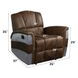 Brancaster Retro Brown Leather Power Recliner with Nailhead Trim