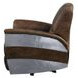 Brancaster Retro Brown Leather Power Recliner with Nailhead Trim
