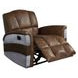Brancaster Retro Brown Leather Power Recliner with Nailhead Trim