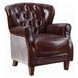 Brancaster Vintage Brown Leather Upholstered Accent Chair with Nailhead Trim