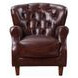 Brancaster Vintage Brown Leather Upholstered Accent Chair with Nailhead Trim