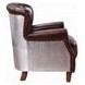 Brancaster Vintage Brown Leather Upholstered Accent Chair with Nailhead Trim