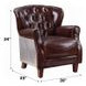 Brancaster Vintage Brown Leather Upholstered Accent Chair with Nailhead Trim