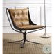Carney Coffee Top Grain Leather Accent Chair