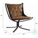 Carney Coffee Top Grain Leather Accent Chair
