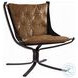 Carney Coffee Top Grain Leather Accent Chair
