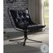 Carney Vintage Blue Top Grain Leather Accent Chair