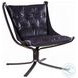 Carney Vintage Blue Top Grain Leather Accent Chair