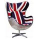 Brancaster Red and White Upholstered Swivel Accent Chair