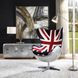 Brancaster Red and White Upholstered Swivel Accent Chair