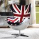 Brancaster Red and White Upholstered Swivel Accent Chair