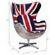 Brancaster Red and White Upholstered Swivel Accent Chair