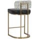 Larissa Bravo Black and Halton Birch Performance Fabric Counter Height Stool