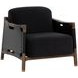 Calloway Abbington Black and Onyx Leather Upholstered Lounge Chair