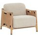Calloway Santa Cruz Oatmeal and Nubuck Tan Leather Upholstered Lounge Chair