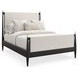 Rhythm Ivory and Black Stained Ash Performance Fabric Queen Upholstered Panel Bed