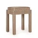 Kora Brown and White Upholstered Accent Stool