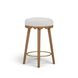 Oodle Cream and Light Walnut Performance Vegan Mohair Upholstered Counter Height Stool
