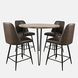 Brennan Dark Brown Upholstered 5 Piece Counter Height Dining Set