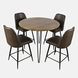 Brennan Dark Brown Upholstered 5 Piece Counter Height Dining Set