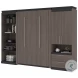 Orion Bark Gray And Graphite 118" Full Murphy Bed With Multifunctional Storage