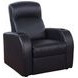 Cyrus Black Top Grain Leather 3 Piece Home Theater Seating