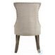 Gabrian Fabric and Reclaimed Gray Dining Chair with Nailhead Trim Set of 2