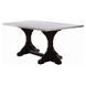 Gerardo White and Weathered Espresso Rectangular Marble Top Dining Room Set