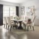 Gerardo White and Weathered Espresso Rectangular Marble Top Dining Room Set