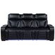 Zuma Black 85" Power Reclining Sofa with LED Light and USB Charging