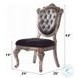Chantelle Silver Gray Silk-Like Fabric and Antique Platinum Side Chair Set of 2