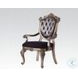 Chantelle Silver Gray Silk-Like Fabric and Antique Platinum Arm Chair Set of 2