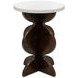 Paloma Black Walnut Burl and White Plaster Round Accent Table