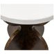 Paloma Black Walnut Burl and White Plaster Round Accent Table