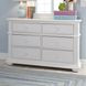 Sun Haven Oyster White 6 Drawer Dresser with Mirror
