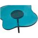 Elijah Matte Black and Blue Free Form Glass Top Accent Table