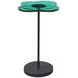 Elijah Matte Black and Green Free Form Glass Top Accent Table
