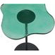 Elijah Matte Black and Green Free Form Glass Top Accent Table