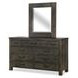 Abington Weathered Charcoal 9 Drawer Dresser with Rectangular Mirror